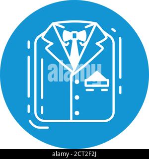 Men's suit line icon. Groom's outfit. concept. Wedding boutique. Sign for web page, mobile app, banner, social media. Pictogram UI UX and GUI user Stock Vector