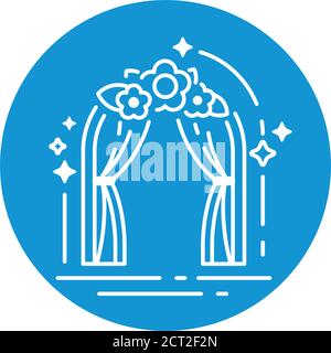 Wedding arch line color icon. Event service concept. Sign for web page, mobile app, banner, social media. Pictogram UI UX and GUI user interface Stock Vector