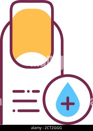 Fingernail treatment color line icon. Nail salon. Beauty industry. Pictogram for web page, promo. Stock Vector