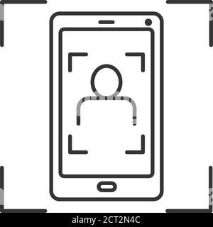 Fingerprint scan provides security access black line icon. ID and verifying person. Concept of: authorization, dna system, scientific technology Stock Vector
