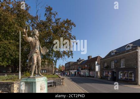 Statue of Thomas Paine (one of founding fathers of The United States). Thetford, England, UK. Stock Photo