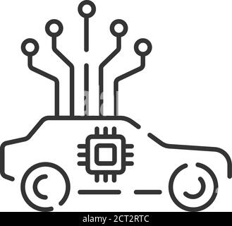Self driving car glyph icon. Smart navigation. Setting pickup and drop off  locations. Driverless auto route. Autonomous automobile. Silhouette symbol.  Negative space. Vector isolated illustration 10435919 Vector Art at Vecteezy
