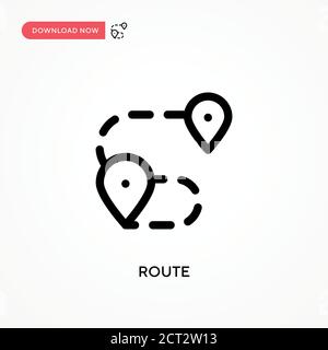 Route Simple vector icon. Modern, simple flat vector illustration for web site or mobile app Stock Vector