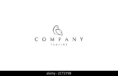 Vector logo in which an abstract image of a bird with a wing similar to a leaf. Stock Vector