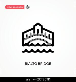 Rialto bridge Simple vector icon. Modern, simple flat vector illustration for web site or mobile app Stock Vector