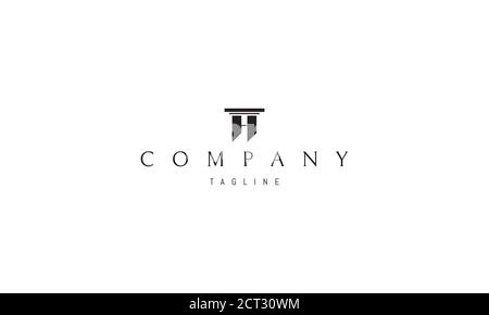 Vector logo in which an abstract image of two columns that look like the letter H. Stock Vector