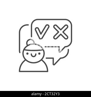 Decision-making black line icon. Soft skills. Pictogram for web, mobile app, promo. UI UX design element. Stock Vector