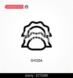 Gyoza Simple vector icon. Modern, simple flat vector illustration for web site or mobile app Stock Vector