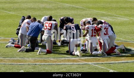 Chicago, United States. 20th Sep, 2020. New York Giants offensive line ...