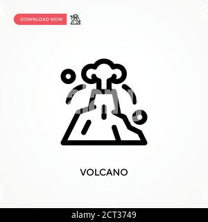 Volcano Simple vector icon. Modern, simple flat vector illustration for web site or mobile app Stock Vector