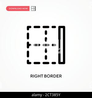 Right border Simple vector icon. Modern, simple flat vector illustration for web site or mobile app Stock Vector