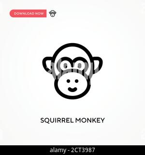 Squirrel monkey Simple vector icon. Modern, simple flat vector illustration for web site or mobile app Stock Vector