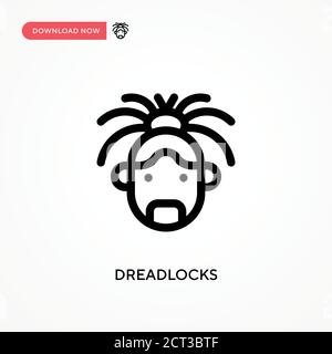 Dreadlocks Simple vector icon. Modern, simple flat vector illustration for web site or mobile app Stock Vector