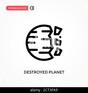 Destroyed planet Simple vector icon. Modern, simple flat vector illustration for web site or mobile app Stock Vector