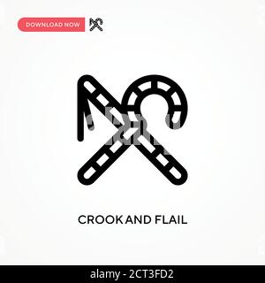 Crook and flail Simple vector icon. Modern, simple flat vector illustration for web site or mobile app Stock Vector