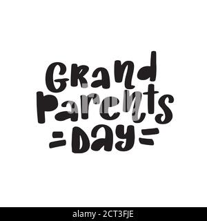Happy Grandparents Day Calligraphy on White Background vector Stock Vector