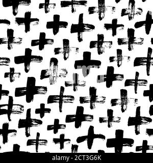 Black crosses vector seamless pattern. Stock Vector