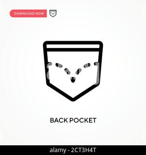 Back pocket Simple vector icon. Modern, simple flat vector illustration for web site or mobile app Stock Vector