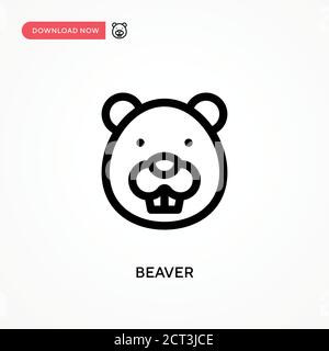 Beaver Simple vector icon. Modern, simple flat vector illustration for web site or mobile app Stock Vector
