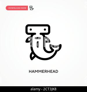 Hammerhead Simple vector icon. Modern, simple flat vector illustration for web site or mobile app Stock Vector