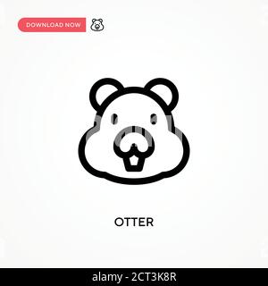 Otter Simple vector icon. Modern, simple flat vector illustration for web site or mobile app Stock Vector