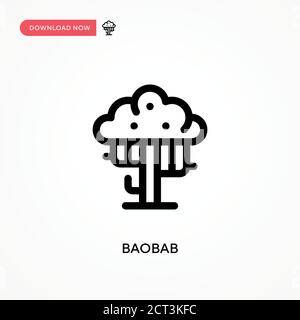 Baobab Simple vector icon. Modern, simple flat vector illustration for web site or mobile app Stock Vector
