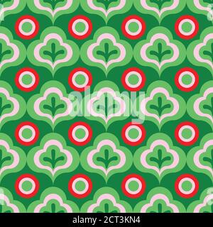 leaves and berries vibrant seamless vector pattern Stock Vector