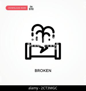 Broken Simple vector icon. Modern, simple flat vector illustration for web site or mobile app Stock Vector