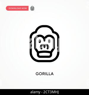 Gorilla Simple vector icon. Modern, simple flat vector illustration for web site or mobile app Stock Vector