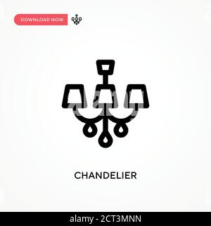 Chandelier Simple vector icon. Modern, simple flat vector illustration for web site or mobile app Stock Vector