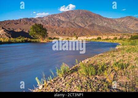 River near San Juan, in the San Juan Province of Argentina, South America Stock Photo
