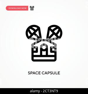 Space capsule Simple vector icon. Modern, simple flat vector illustration for web site or mobile app Stock Vector