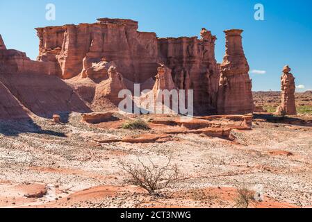 Amazing rock formation in the desert at Talampaya National Park (Parque Nacional de Talampaya), La Rioja Province, North Argentina, South America Stock Photo