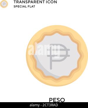 Peso vector icon. Flat style illustration. EPS 10 vector. Stock Vector