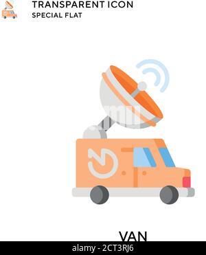 Van vector icon. Flat style illustration. EPS 10 vector. Stock Vector