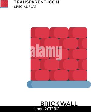 Brick wall vector icon. Flat style illustration. EPS 10 vector. Stock Vector