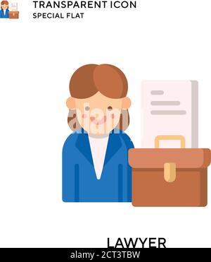 Lawyer vector icon. Flat style illustration. EPS 10 vector. Stock Vector