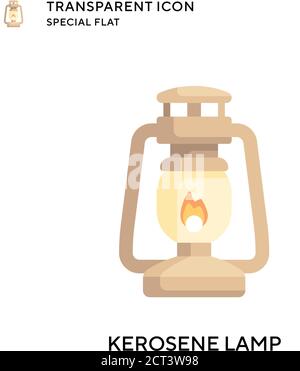 Kerosene lamp vector icon. Flat style illustration. EPS 10 vector. Stock Vector