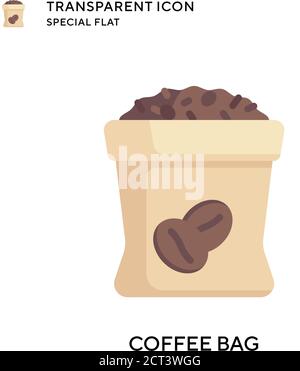 Coffee bag vector icon. Flat style illustration. EPS 10 vector. Stock Vector