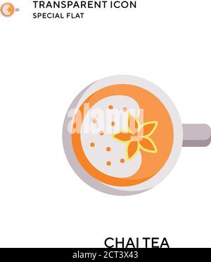 Chai tea vector icon. Flat style illustration. EPS 10 vector. Stock Vector