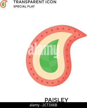 Paisley vector icon. Flat style illustration. EPS 10 vector. Stock Vector