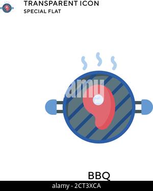 Bbq vector icon. Flat style illustration. EPS 10 vector. Stock Vector