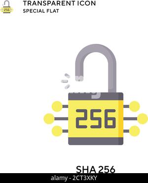 SHA 256 vector icon. Flat style illustration. EPS 10 vector. Stock Vector
