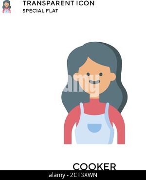 Cooker vector icon. Flat style illustration. EPS 10 vector. Stock Vector