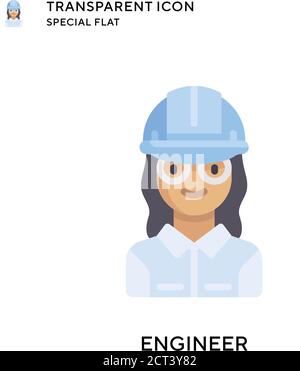 Engineer vector icon. Flat style illustration. EPS 10 vector. Stock Vector