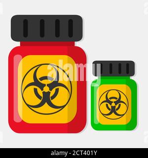 poison bottle vector illustration in flat style Stock Vector