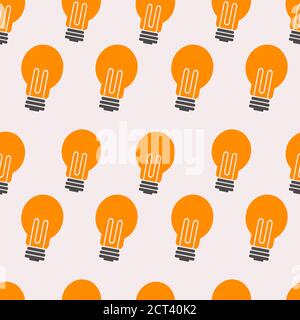 silhouette lamp bulb seamless pattern vector illustration background Stock Vector
