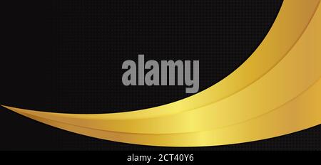 Luxury concept gold metallic overlap layer curve shape design. vector illustration. Stock Vector