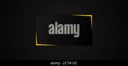 Abstract background black and gold luxury design square shape pattern. vector illustration. Stock Vector
