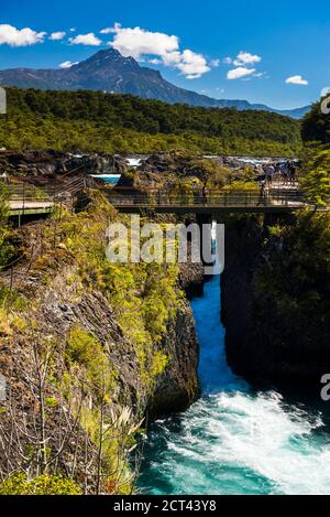 Petrohue Falls, Vicente Perez Rosales National Park, Chilean Lake District, Chile, South America Stock Photo